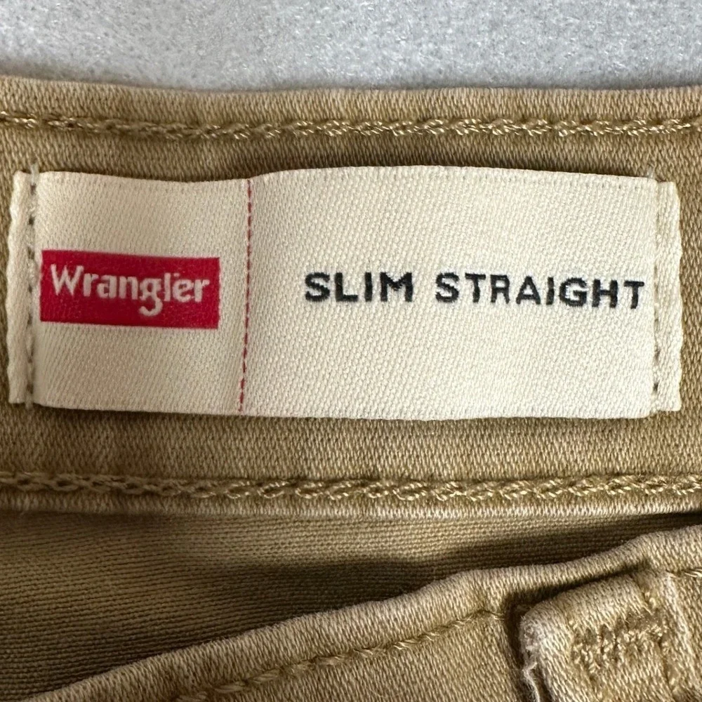 NEW Wrangler Five Star Premium Jeans Mens 40X30 Tan Slim Straight Stretch Denim